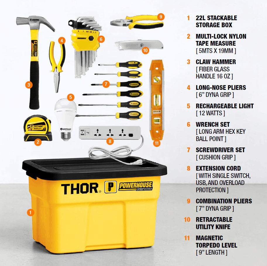 Powerhouse Tools x THOR 22L Stackable Storage Box Collaboration